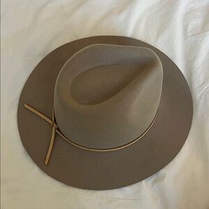 Brixton Taupe Felt Fedora with Dark Brown Band